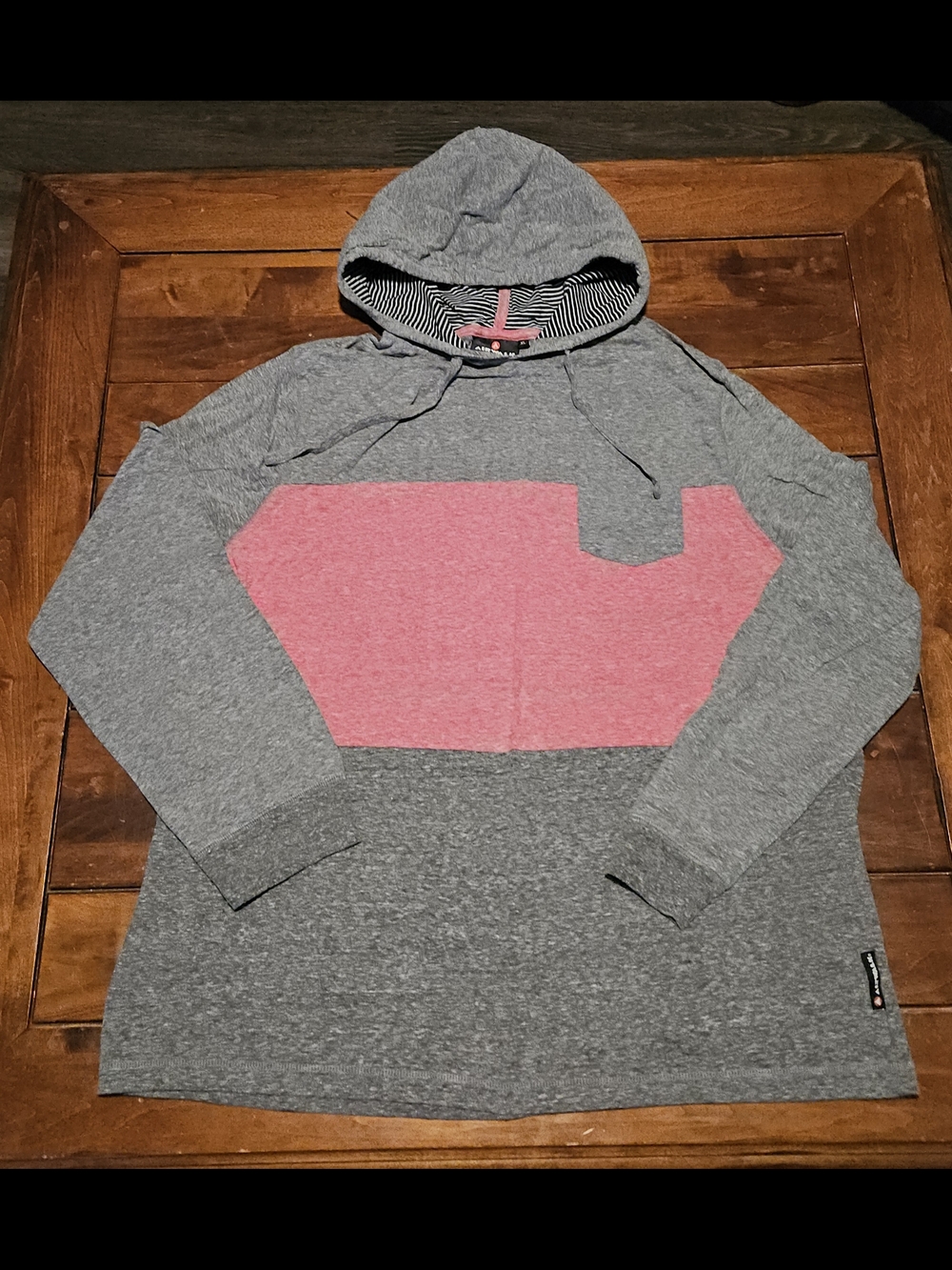 Mens Gray & Red Airwalk Hooded Pullover Sweater